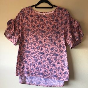 Trumpet Sleeves Sheer back Top